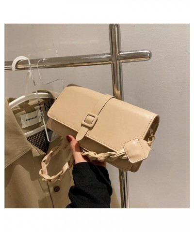 Crossbody bag, simple fashion shoulder bag ladies square bag, multiple colors versatile Khaki $20.34 Shoulder Bags