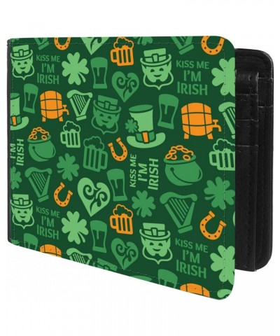 Unique Desige Pattern - St. Patrick Irish Pattern, Slim Front Pocket Wallet Billfold RFID Blocking $9.38 Wallets