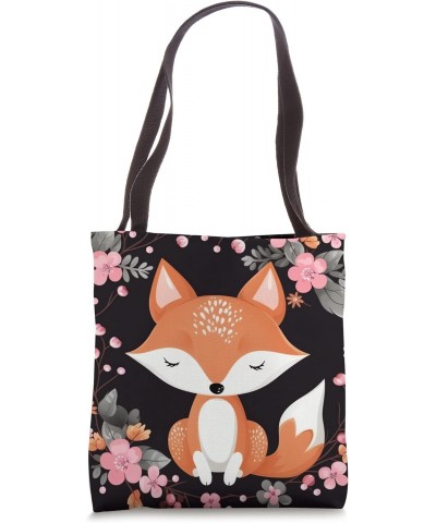 Kawaii fox with cherry blossom flowers, oh my! Tote Bag $10.57 Totes