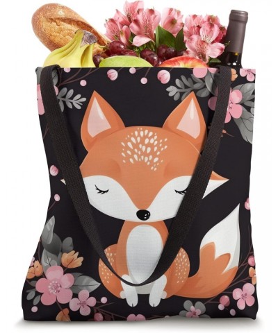 Kawaii fox with cherry blossom flowers, oh my! Tote Bag $10.57 Totes