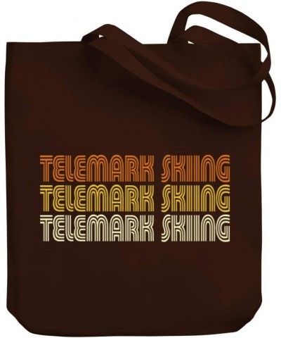 Telemark Skiing RETRO COLOR Canvas Tote Bag 10.5" x 16" x 4 $21.99 Totes