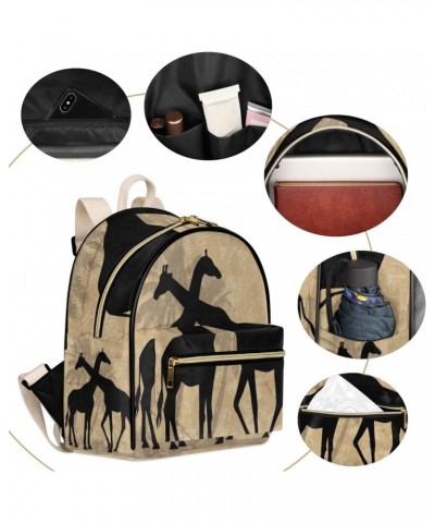 Giraffes African Backpack Purse for Women PU Leather Lightweight Ladies Shoulder Fashion Satchel Bags Travel Casual Daypack G...