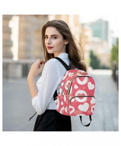 Women's Small Fashion Backpack Cute Hearts Print Ladies Travel Daypack Aesthetic Shoulder Bag 10.2×5.1×12.5 IN $12.80 Backpacks