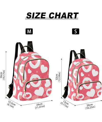 Women's Small Fashion Backpack Cute Hearts Print Ladies Travel Daypack Aesthetic Shoulder Bag 10.2×5.1×12.5 IN $12.80 Backpacks