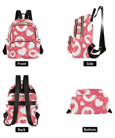 Women's Small Fashion Backpack Cute Hearts Print Ladies Travel Daypack Aesthetic Shoulder Bag 10.2×5.1×12.5 IN $12.80 Backpacks