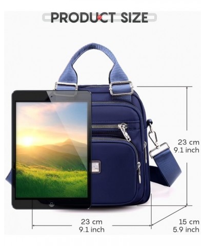 Women's Backpack Multifunction Large Capacity Travel Shoulder Bags Waterproof Nylon Multiple Pockets Bag Navy $10.58 Backpacks