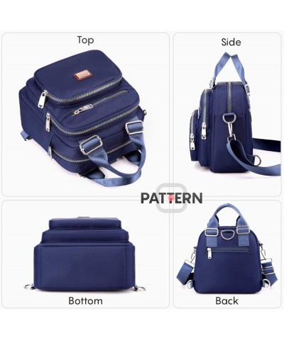 Women's Backpack Multifunction Large Capacity Travel Shoulder Bags Waterproof Nylon Multiple Pockets Bag Navy $10.58 Backpacks