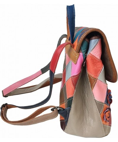 Diamond Colorful Leather Shoulder Bag Flower Backpack Women's Multi-Color Design Shoulder Bag Purses $58.97 Backpacks