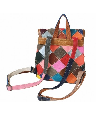 Diamond Colorful Leather Shoulder Bag Flower Backpack Women's Multi-Color Design Shoulder Bag Purses $58.97 Backpacks