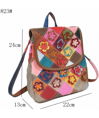 Diamond Colorful Leather Shoulder Bag Flower Backpack Women's Multi-Color Design Shoulder Bag Purses $58.97 Backpacks