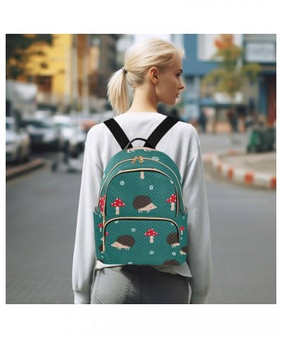 Women Backpack Cute Hedgehog Red Mushroom Polka Dot Anti-Theft Travel Backpack with Luggage Belt Lightweight Handbag Lady Pur...