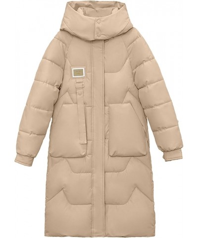 Womens Winter Thicken Puffer Coat Warm Snow Jacket Maxi Windproof Quilted Puffy Outwear with Hood Windbreaker Parka Khaki $32...