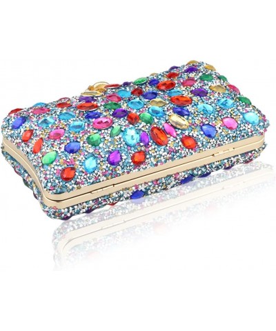 Pearl Clasp Crystal Clutch Lane Color diamond lady's handbag Purses for Women's Evening Handbags Wedding Party Bag Blue $13.1...