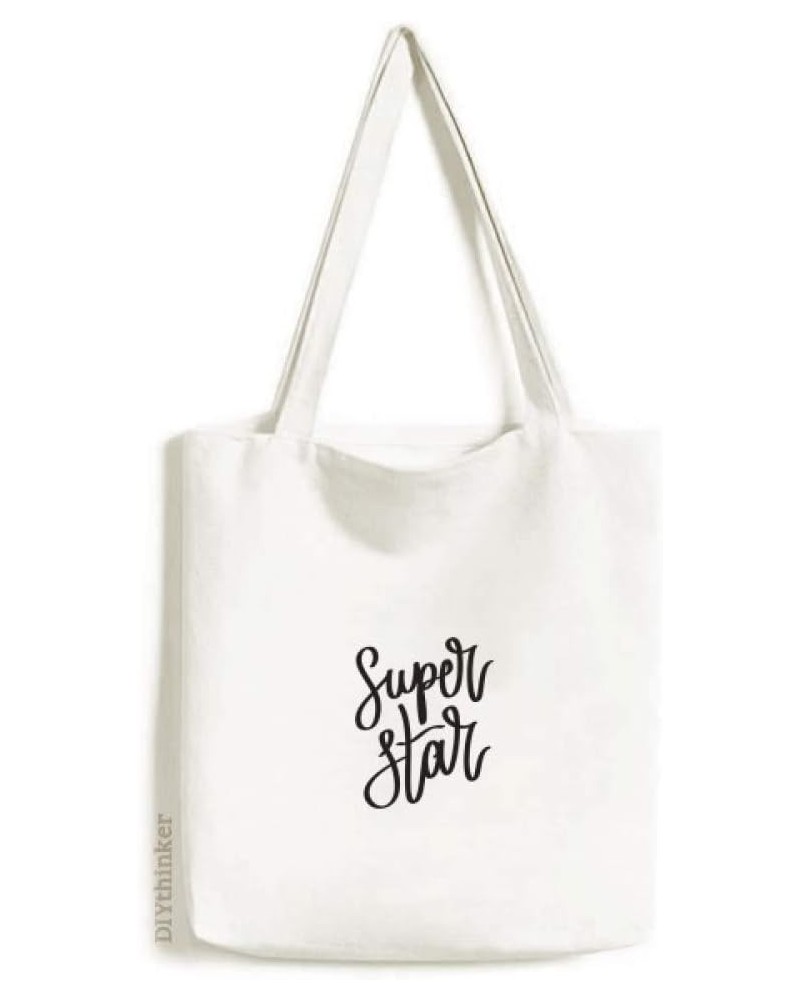 Super Star Quote Art Deco Gift Fashion Tote Canvas Bag Shopping Satchel Casual Handbag $15.80 Totes