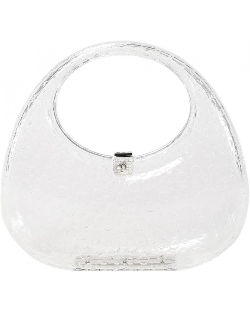 Acrylic Women's Evening Bag Acrylic Top-handle Bag for Women Moon Shape Unique Transparent Evening Handbag Transparent $15.60...