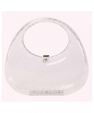 Acrylic Women's Evening Bag Acrylic Top-handle Bag for Women Moon Shape Unique Transparent Evening Handbag Transparent $15.60...