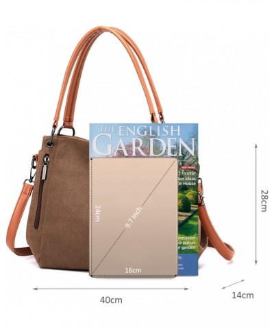 Handbag Shoulder Bag for Women Canvas Tote Bag with Zipper Ladies Crossbody Bag for Work,Shool,Daily $27.99 Totes