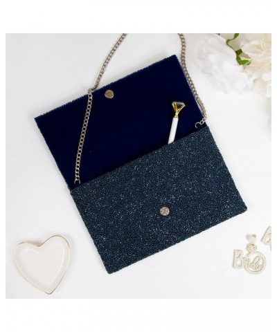 Personalized Mrs Clutch Bag, Wedding Clutch Bag for Bridal Shower, Bachelorette, Custom Evening Purse for Women Navy $44.80 E...