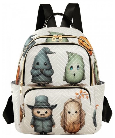 Women's Medium Fashion Backpack Cute Halloween Characters Print Ladies Travel Daypack Aesthetic Shoulder Bag 11.4×6.1×14.1 IN...