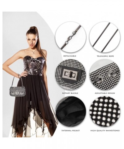 Hand Bags Purses for Women Rhinestone Bag Clutch Purses Party Wedding G-black $18.35 Evening Bags