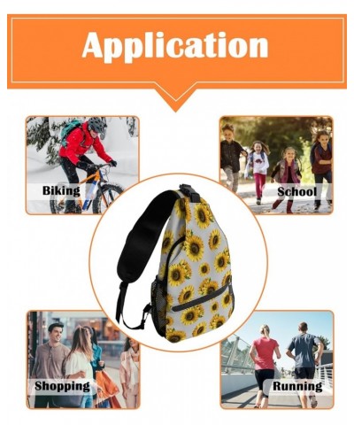 Crossbody Bags for Men Women Waterproof Sling Bag Shoulder Chest Bag Backpack Daypack for Hiking Travel Sports Running Sunflo...