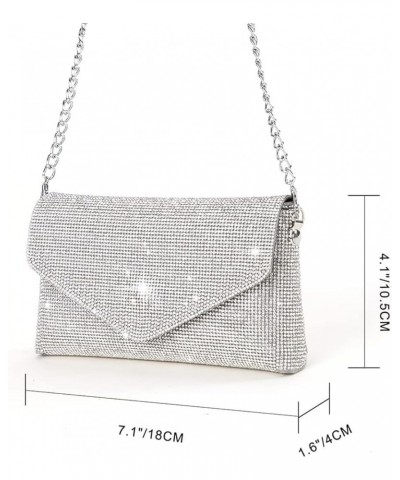 Women's Evening Bag Rhinestone Glitter Handbags Chain Crossbody Shoulder Bag Rhinestone Bag Clutch Bag Purses Sliver $17.14 E...