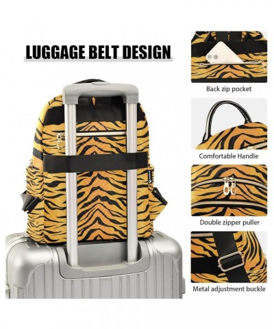 Travel Backpack Purse for Women Fashion Anti-theft Work Casual Orange Black Tiger Stripe Daypack Shoulder Bag Medium Size Sma...