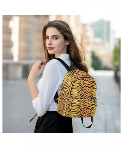 Travel Backpack Purse for Women Fashion Anti-theft Work Casual Orange Black Tiger Stripe Daypack Shoulder Bag Medium Size Sma...