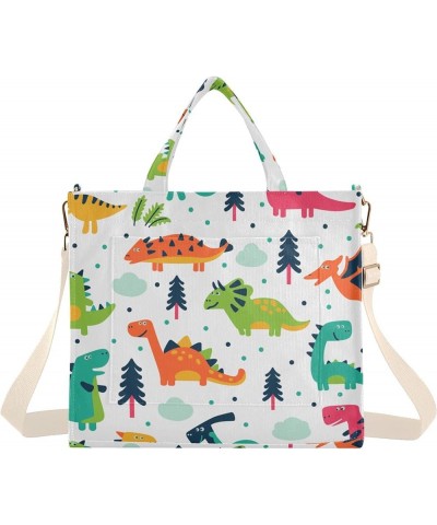 Funny Dinosaur Cartoon Women's Tote Handbags Top Handle Satchel Shoulder Bag Crossbody Bag M $13.50 Totes