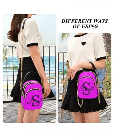 Custom Lavender Crossbody Bags for Women Crossbody Bag Shoulder Handbag with Chain Strap 07 $9.66 Crossbody Bags