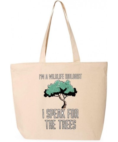 I Speak for the Trees Zippered Tote Bag - Cool Art Shopping Bag - Cute Design Cloth Bag Natural $19.99 Totes