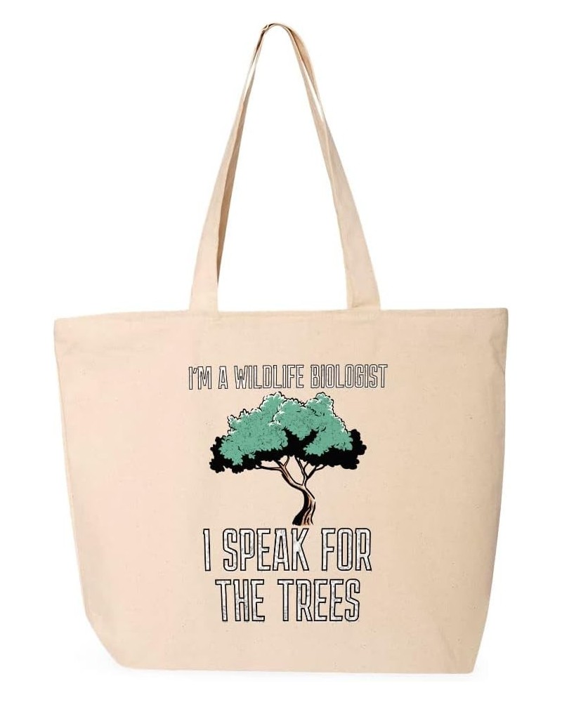 I Speak for the Trees Zippered Tote Bag - Cool Art Shopping Bag - Cute Design Cloth Bag Natural $19.99 Totes