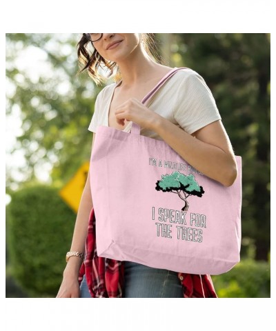 I Speak for the Trees Zippered Tote Bag - Cool Art Shopping Bag - Cute Design Cloth Bag Natural $19.99 Totes