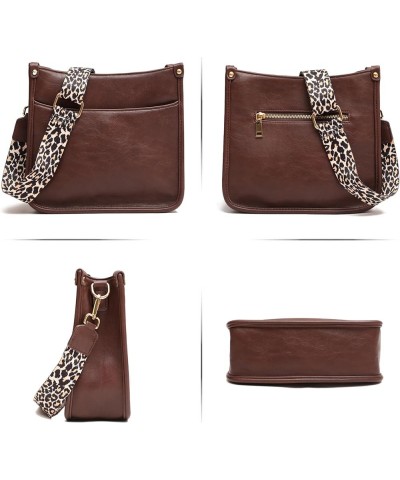 Women's Crossbody Shoulder Bag with Leopard Guitar Strap,Vegan Faux Leather Purse Handbag Bucket Tote Bag Coffee $22.61 Cross...