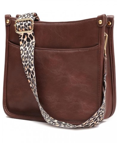 Women's Crossbody Shoulder Bag with Leopard Guitar Strap,Vegan Faux Leather Purse Handbag Bucket Tote Bag Coffee $22.61 Cross...