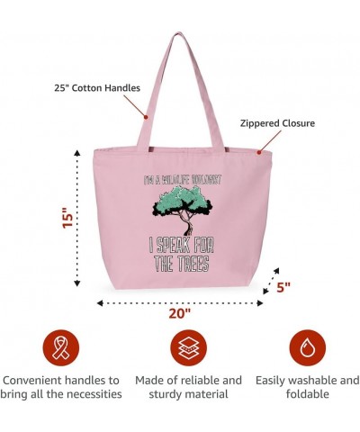 I Speak for the Trees Zippered Tote Bag - Cool Art Shopping Bag - Cute Design Cloth Bag Natural $19.99 Totes