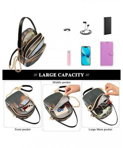 Evil Cat Crossbody Handbags for Women Casual Leather Shoulder Phone Purse $14.81 Crossbody Bags