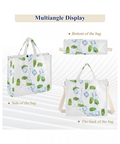 Mint Leaves and Crystal Ice Cubes Women's Tote Handbags Top Handle Satchel Shoulder Bag Crossbody Bag for Office Travel S $16...