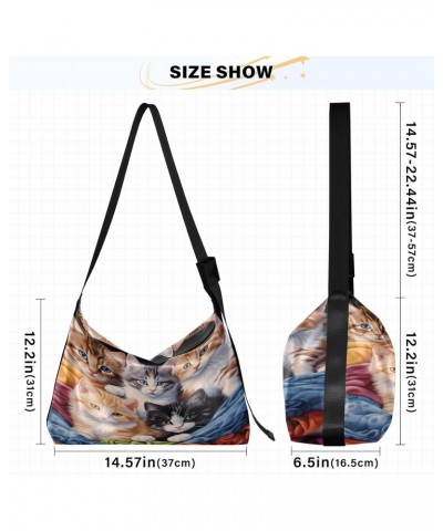 Cute Cat Crossbody Bag for Women Men with Adjustable Strap PU Leather Shoulder Hobo Purse Bag 20848033 $19.13 Shoulder Bags