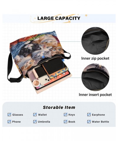 Cute Cat Crossbody Bag for Women Men with Adjustable Strap PU Leather Shoulder Hobo Purse Bag 20848033 $19.13 Shoulder Bags