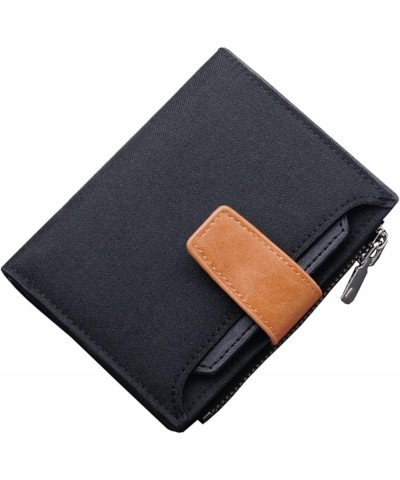 Fashion ID Short Wallet Solid Color Women Men Canvas Hasp Purse Multiple Card Slots Clutch Bag Mother (Blue, One Size) Black ...