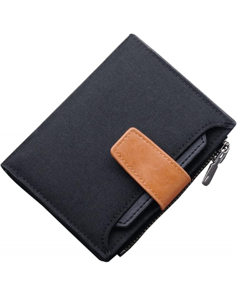 Fashion ID Short Wallet Solid Color Women Men Canvas Hasp Purse Multiple Card Slots Clutch Bag Mother (Blue, One Size) Black ...