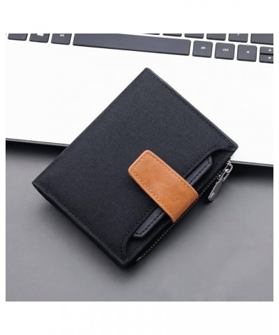 Fashion ID Short Wallet Solid Color Women Men Canvas Hasp Purse Multiple Card Slots Clutch Bag Mother (Blue, One Size) Black ...