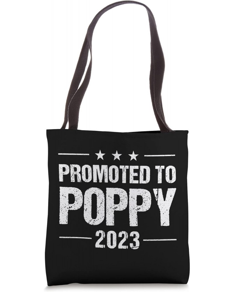 Promoted To Poppy Est 2023 For Men - Funny New Papa Vintage Tote Bag $14.50 Totes