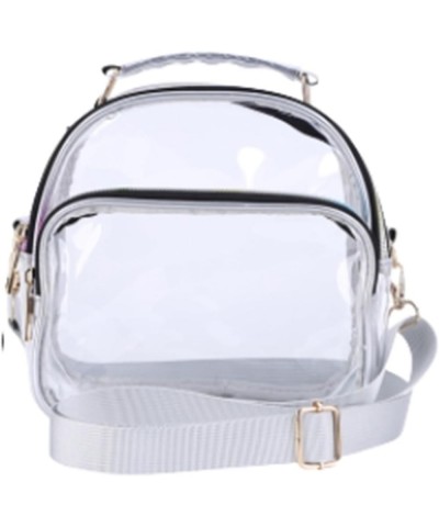 Transparent PVC Ladies Handbags Women Clear Bag See Through Waterproof One Shoulder Crossbody Bag Black Sliver Silver $13.21 ...