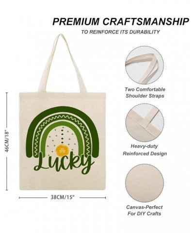 Aesthetic Canvas Tote Bag,My 1st St.Patrick's Day Clovers Shamrock Tote Bag for Women Shopping Travel Bag Style-5 $8.79 Shoul...