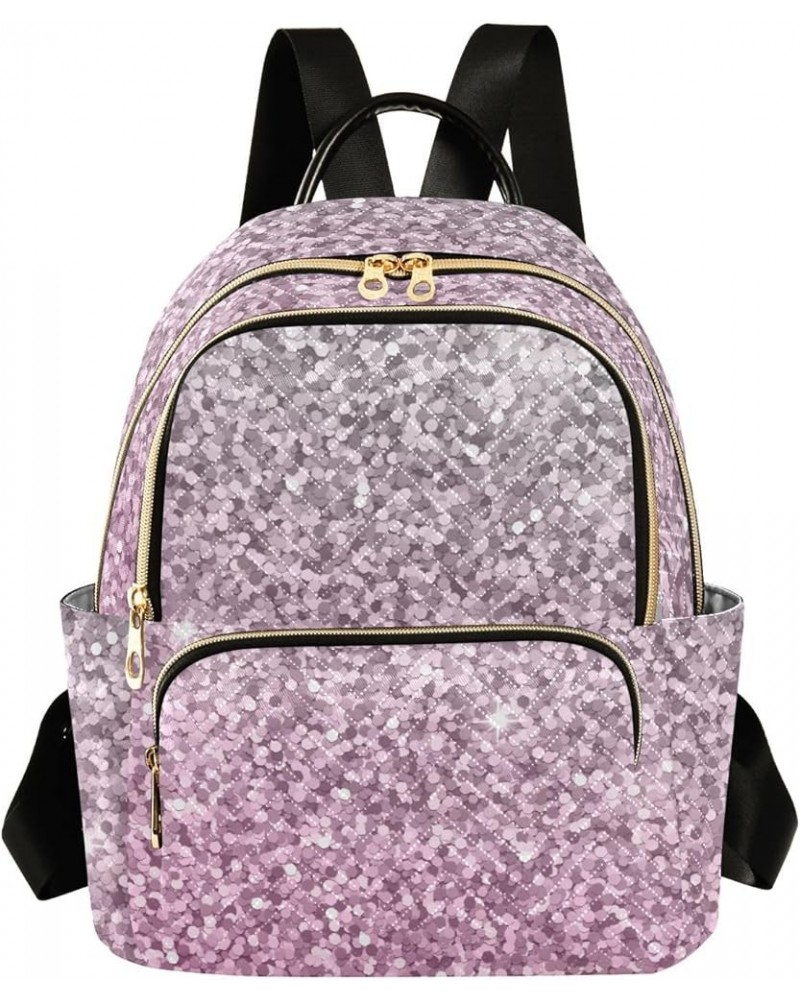 Women Backpack Glitter Dark Pink Durable Travel Backpack Lightweight Handbag Lady Purse Roomy Double Zipper Weekend Bag for E...