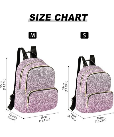 Women Backpack Glitter Dark Pink Durable Travel Backpack Lightweight Handbag Lady Purse Roomy Double Zipper Weekend Bag for E...