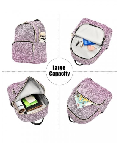 Women Backpack Glitter Dark Pink Durable Travel Backpack Lightweight Handbag Lady Purse Roomy Double Zipper Weekend Bag for E...