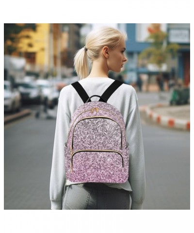 Women Backpack Glitter Dark Pink Durable Travel Backpack Lightweight Handbag Lady Purse Roomy Double Zipper Weekend Bag for E...